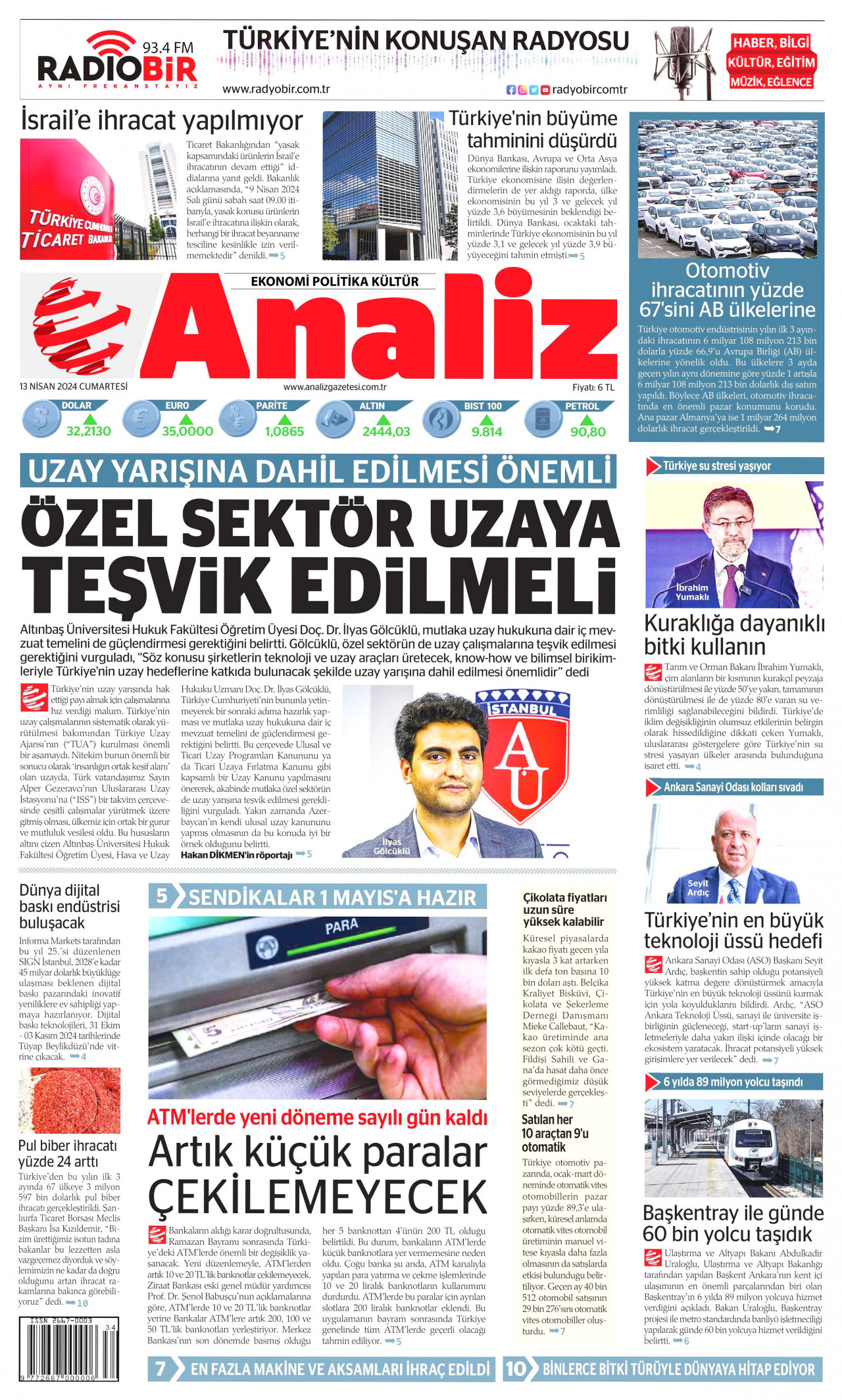 ANALİZ 13 Nisan 2024 Gazete Manşeti Büyük