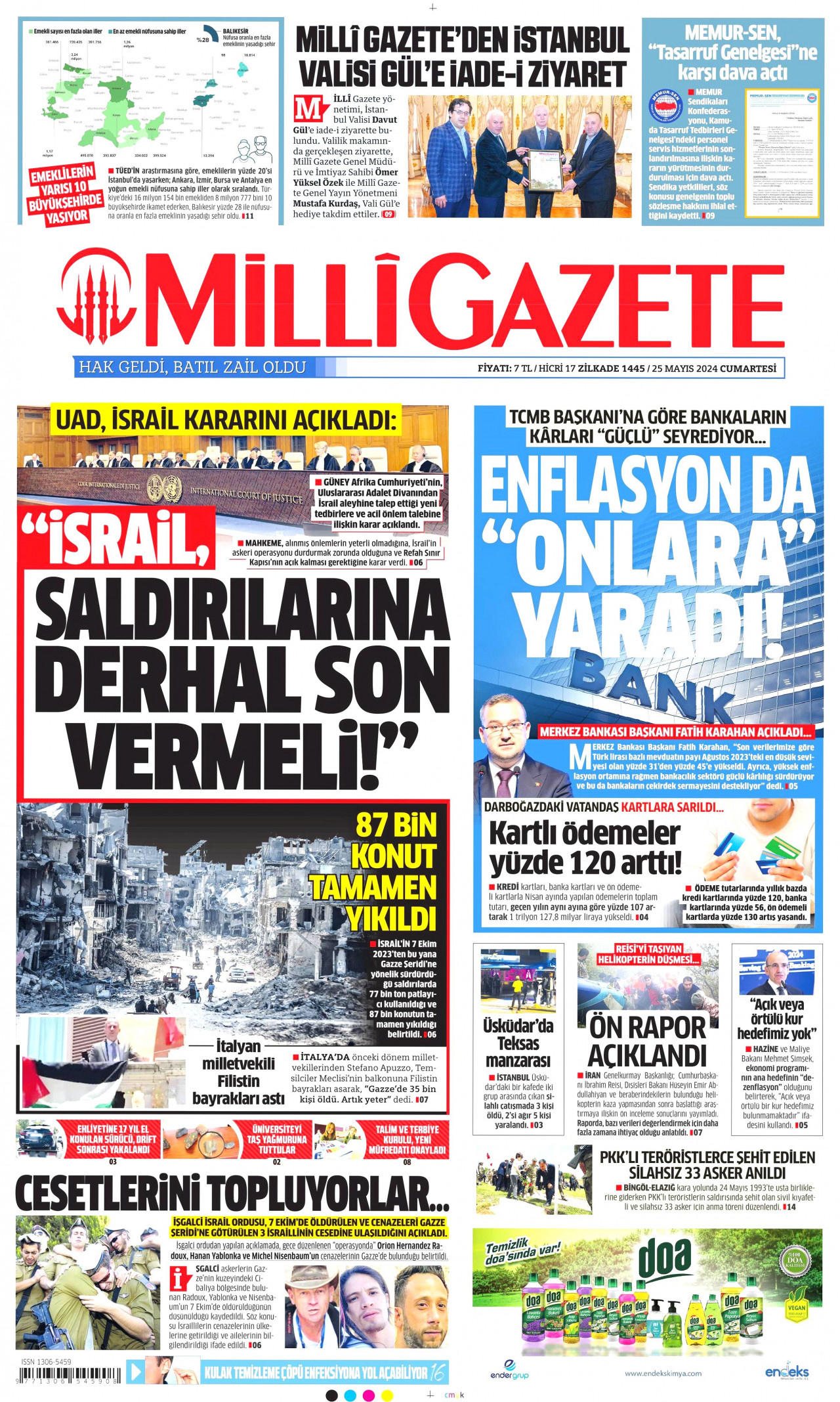 MİLLİ GAZETE 25 Mayıs 2024 Gazete Manşeti Büyük