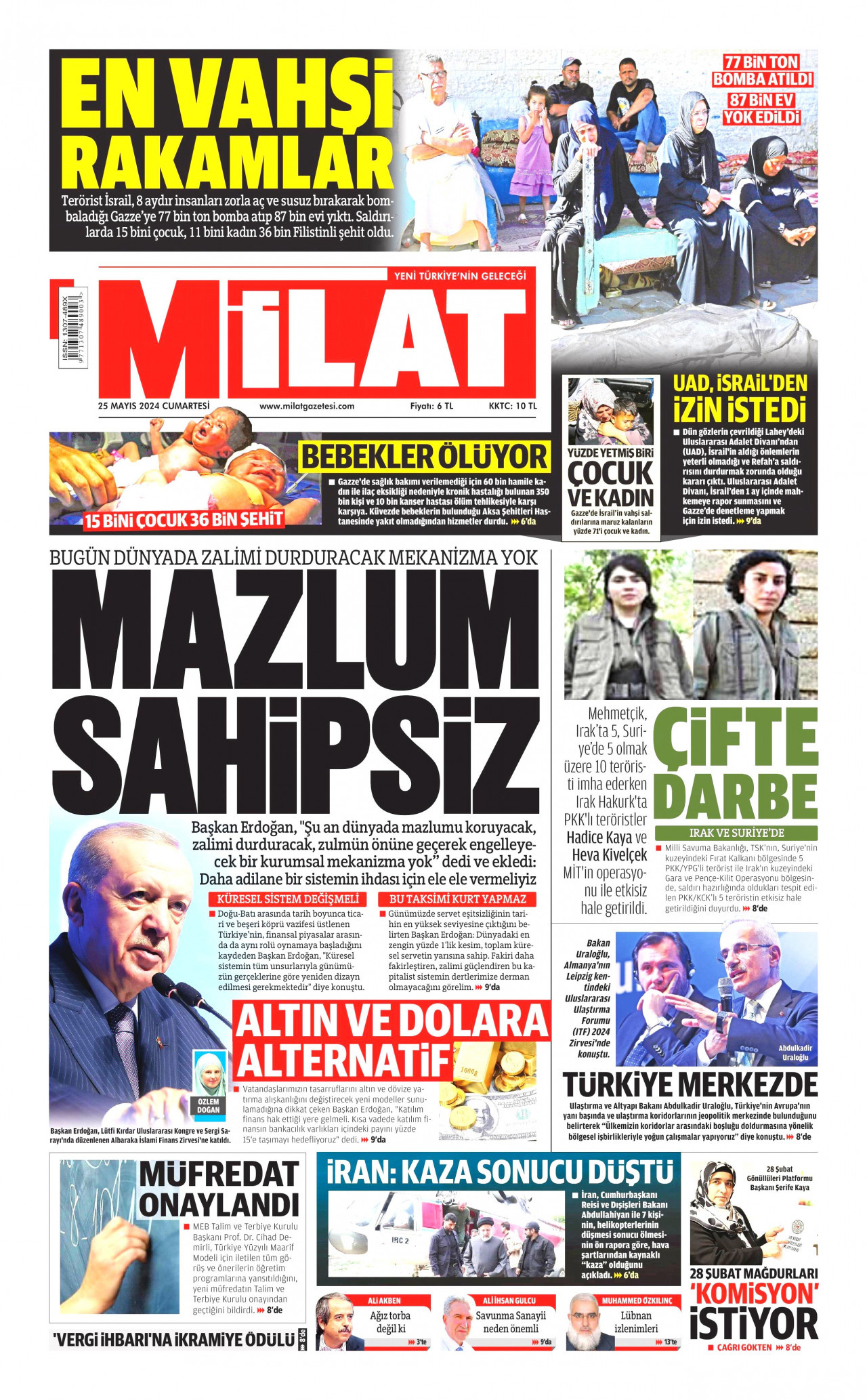 MİLAT 25 Mayıs 2024 Gazete Manşeti Büyük