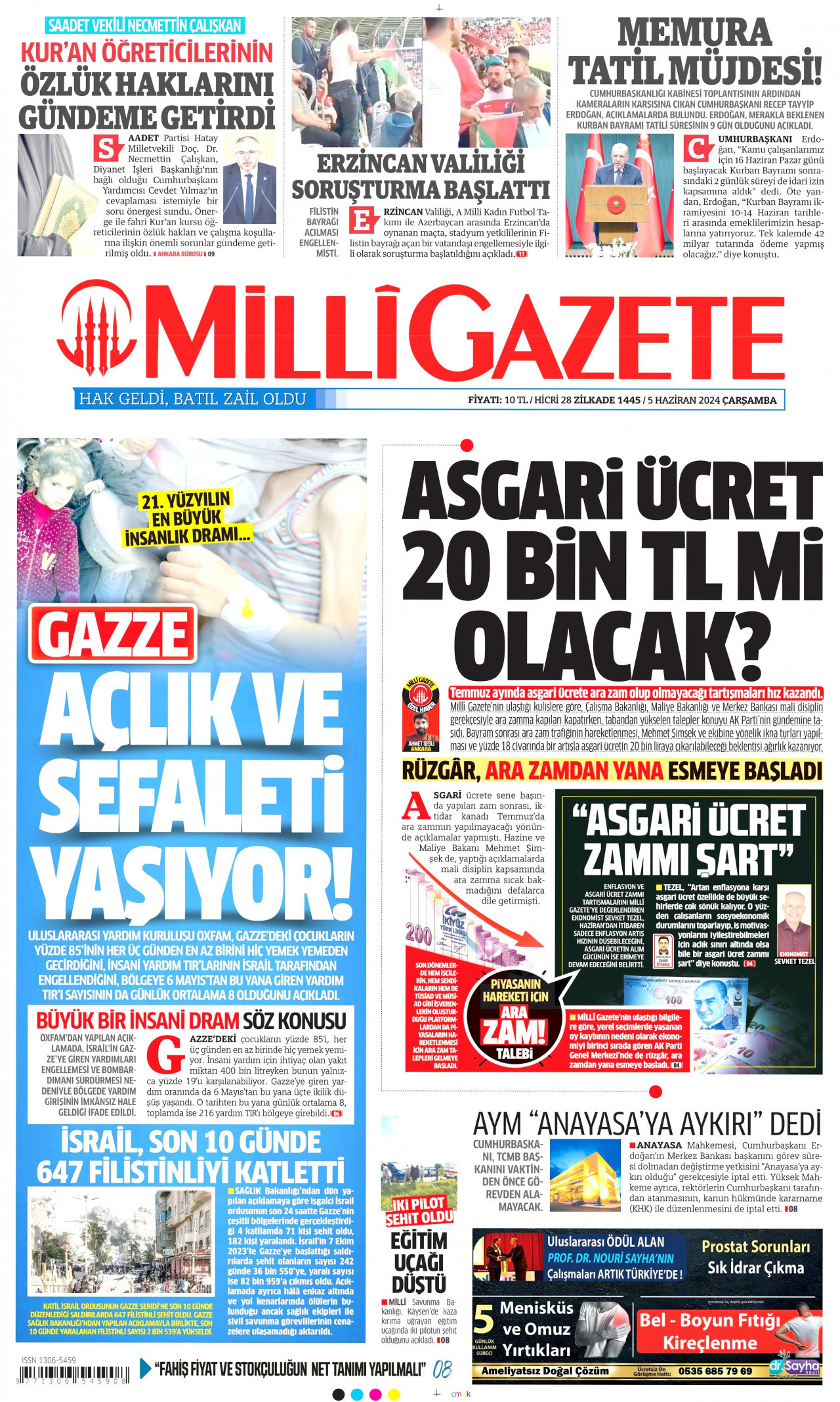 MİLLİ GAZETE 5 Haziran 2024 Gazete Manşeti Büyük