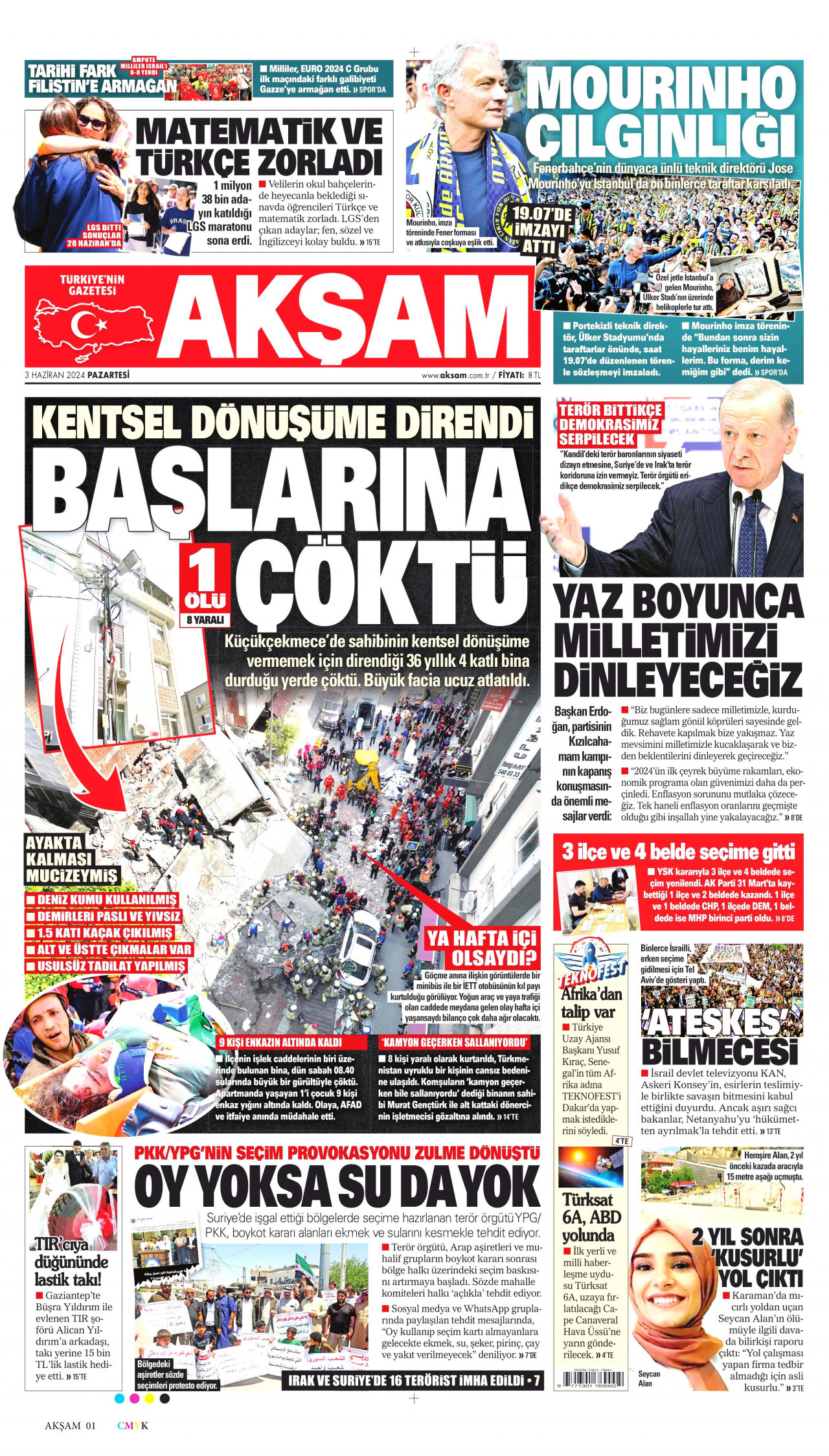 AKŞAM 3 Haziran 2024 Gazete Manşeti Büyük