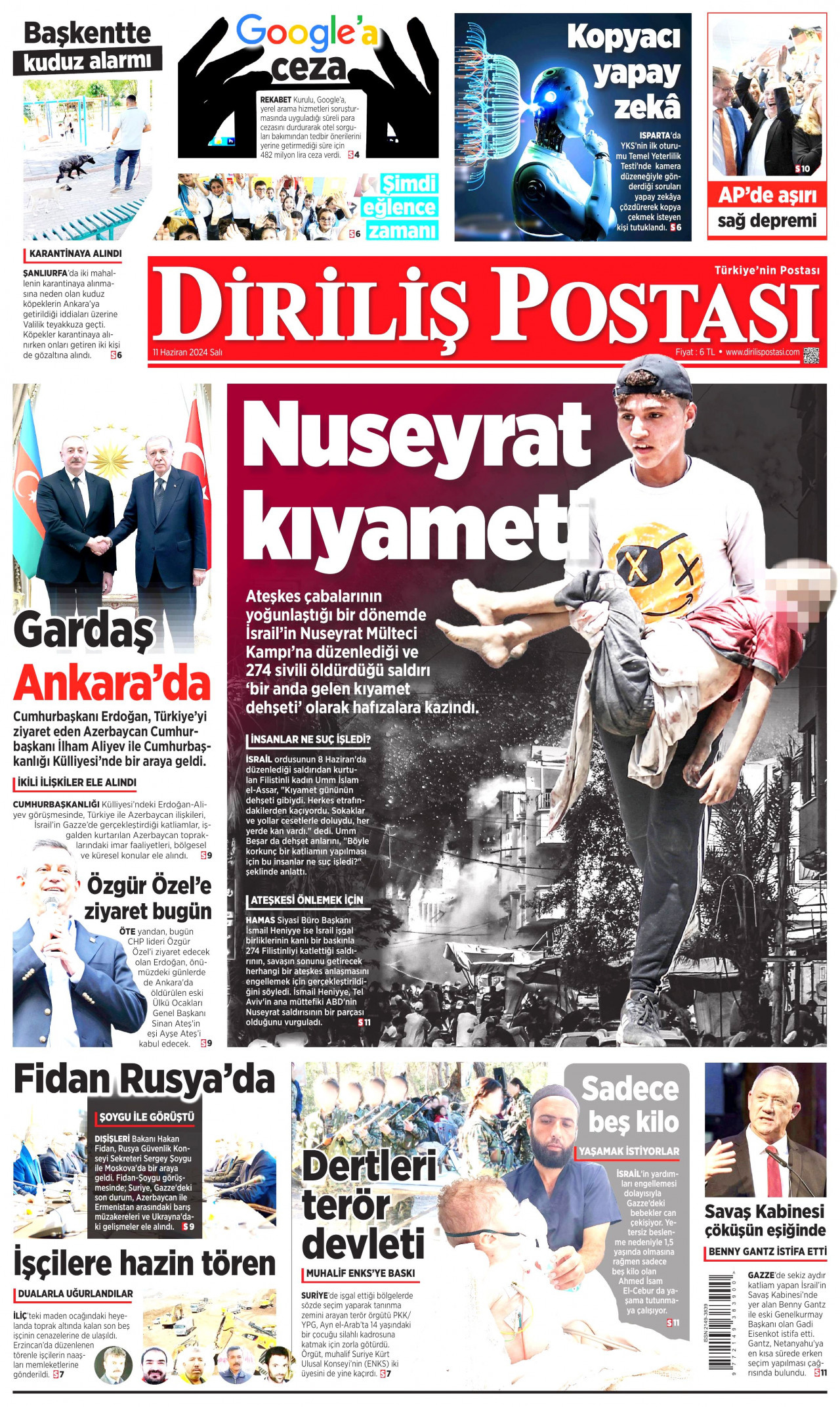 DİRİLİŞ POSTASI 11 Haziran 2024 Gazete Manşeti Büyük