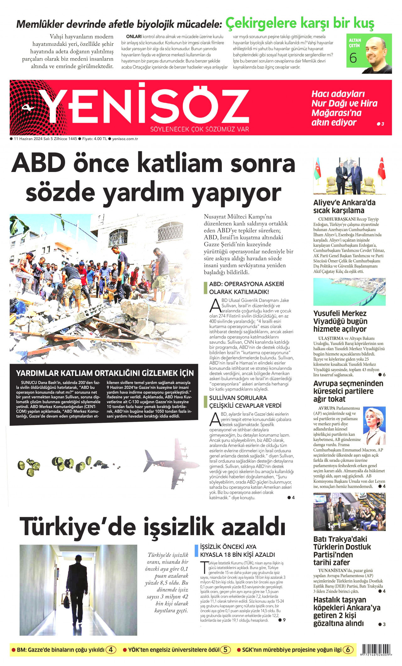 YENİ SÖZ GAZETESİ 11 Haziran 2024 Gazete Manşeti Büyük