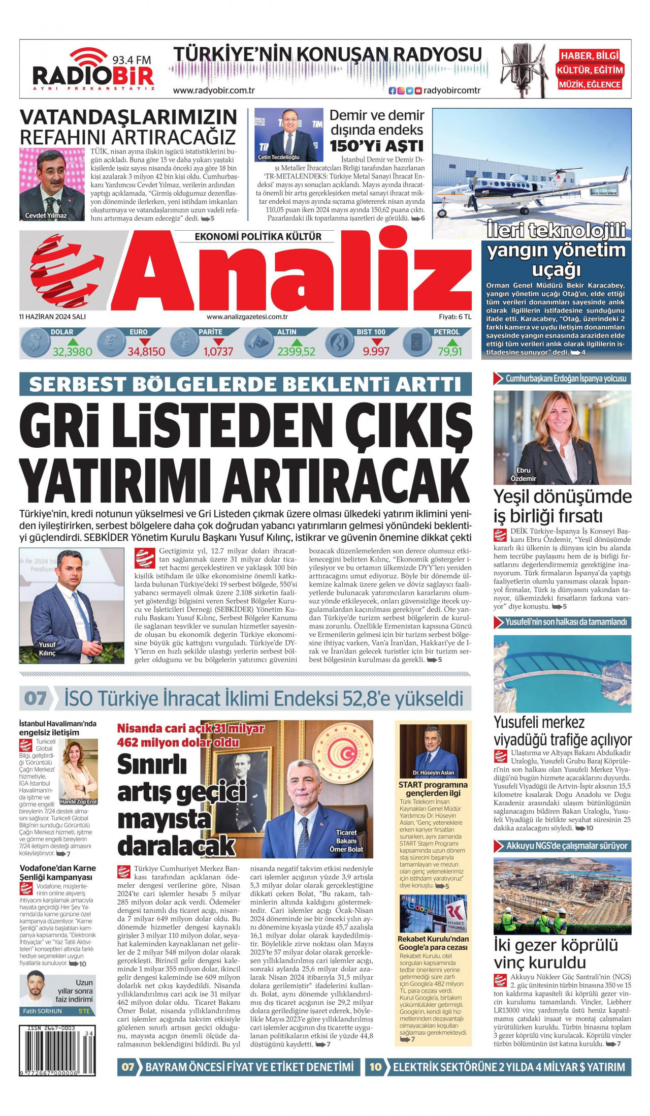 ANALİZ 11 Haziran 2024 Gazete Manşeti Büyük