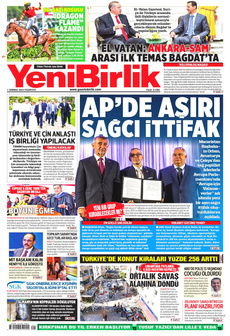 YENİBİRLİK 1 Temmuz 2024 Gazete Manşeti Küçük