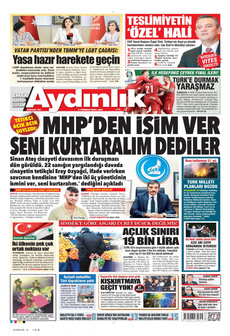 AYDINLIK GAZETESİ 2 Temmuz 2024 Gazete Manşeti Küçük