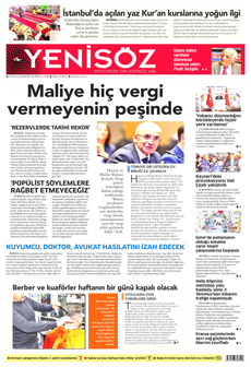 YENİ SÖZ GAZETESİ 2 Temmuz 2024 Gazete Manşeti Küçük