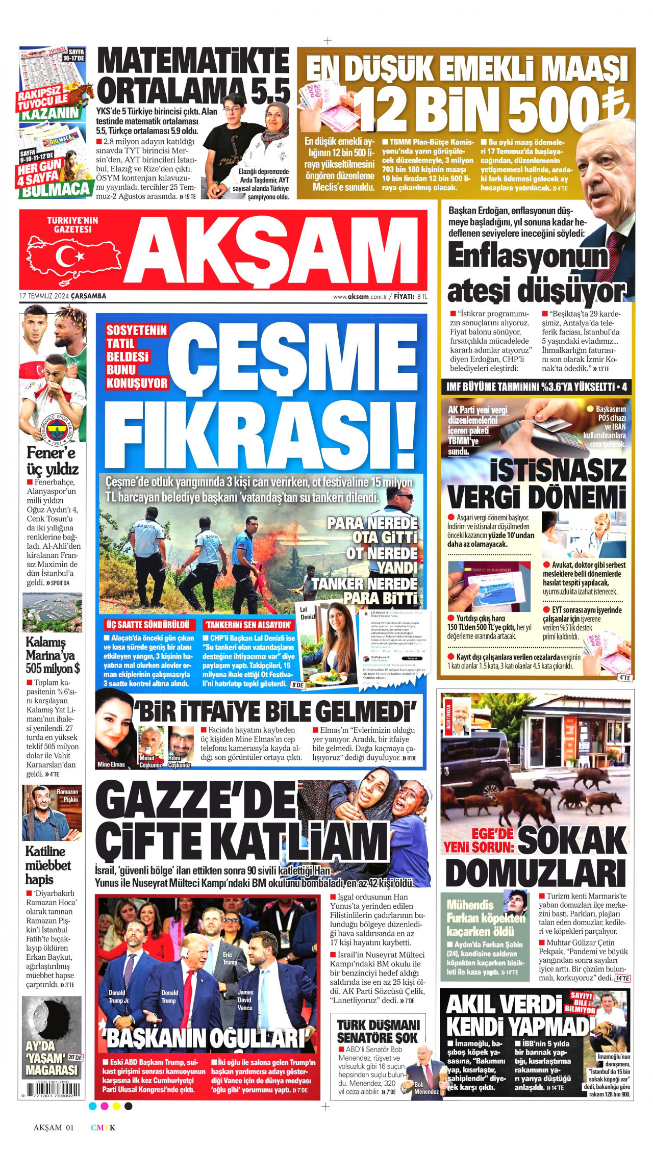 AKŞAM 17 Temmuz 2024 Gazete Manşeti Büyük