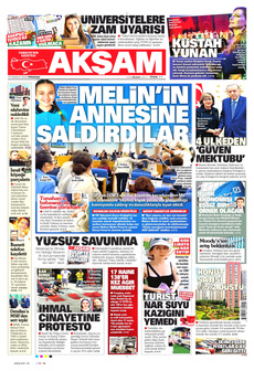 AKŞAM 18 Temmuz 2024 Gazete Manşeti Küçük