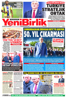 YENİBİRLİK 18 Temmuz 2024 Gazete Manşeti Küçük