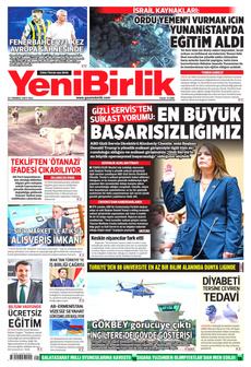 YENİBİRLİK 23 Temmuz 2024 Gazete Manşeti Küçük