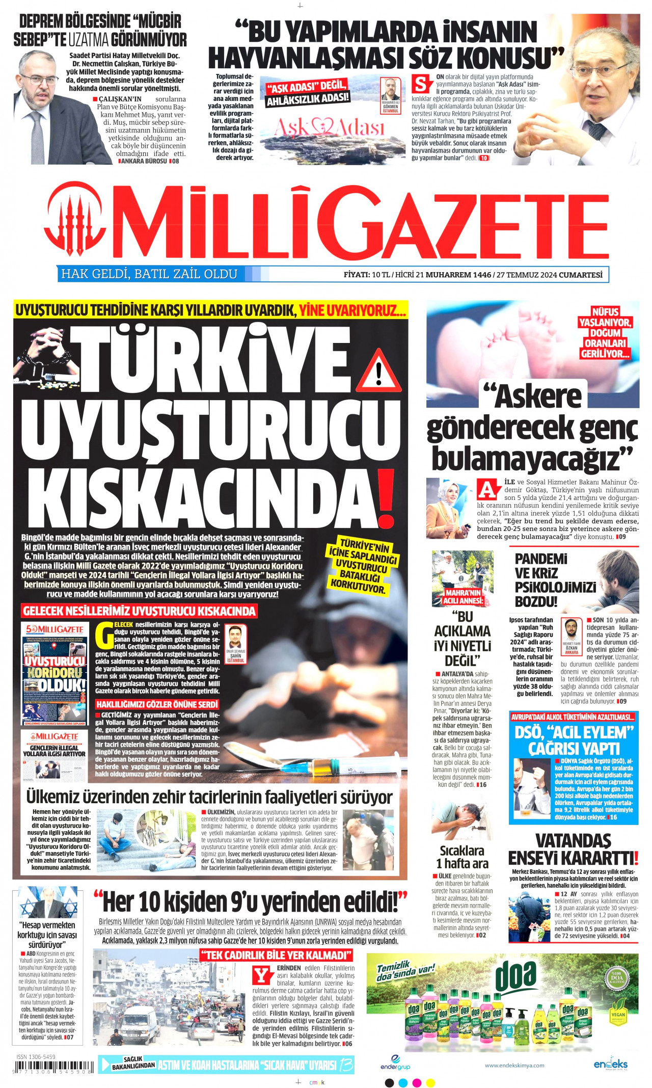 MİLLİ GAZETE 27 Temmuz 2024 Gazete Manşeti Büyük