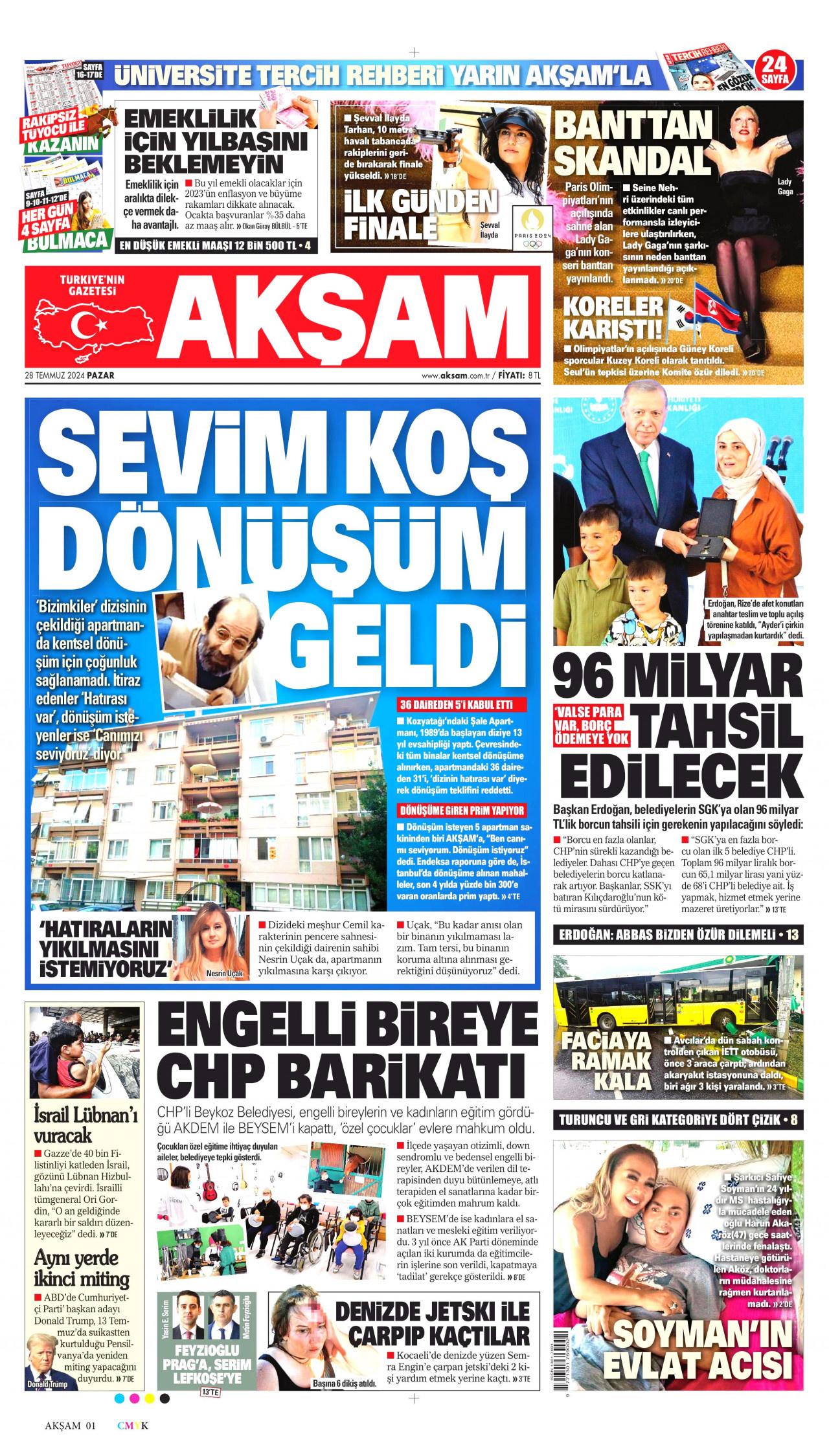 AKŞAM 28 Temmuz 2024 Gazete Manşeti Büyük