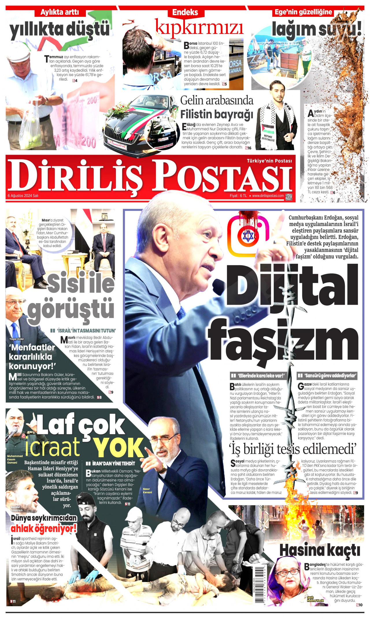 DİRİLİŞ POSTASI 6 Ağustos 2024 Gazete Manşeti Büyük