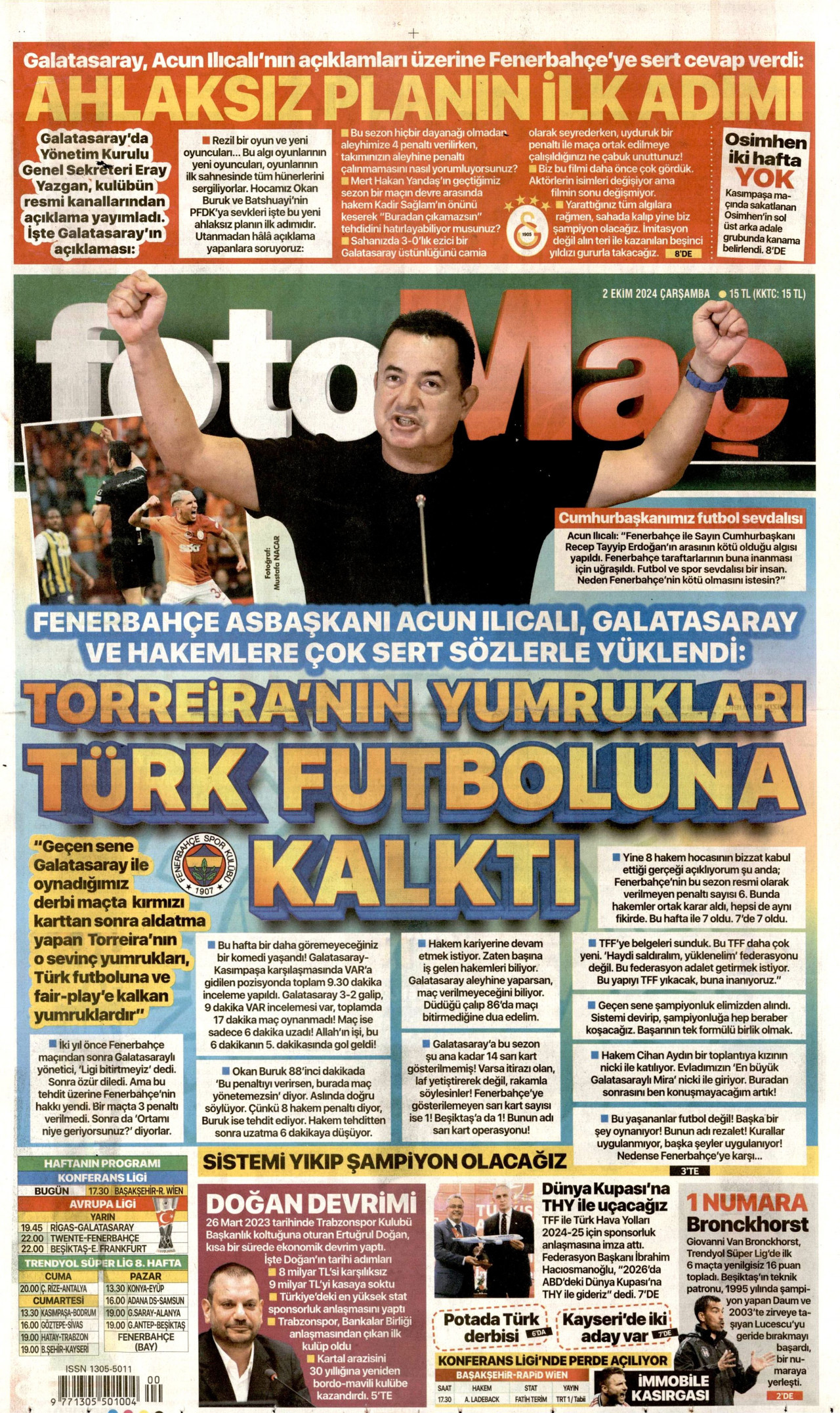 FOTOMAÇ 2 Ekim 2024 Gazete Manşeti Büyük