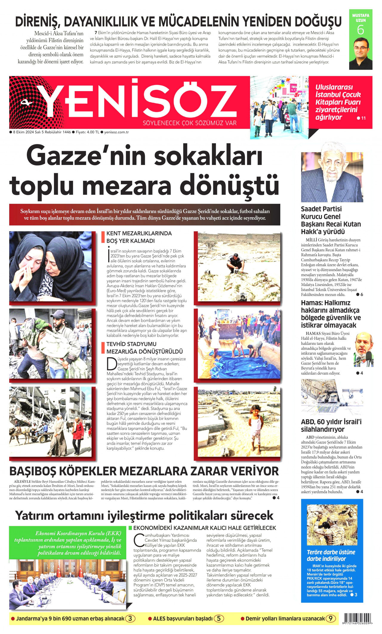 YENİ SÖZ GAZETESİ 8 Ekim 2024 Gazete Manşeti Büyük