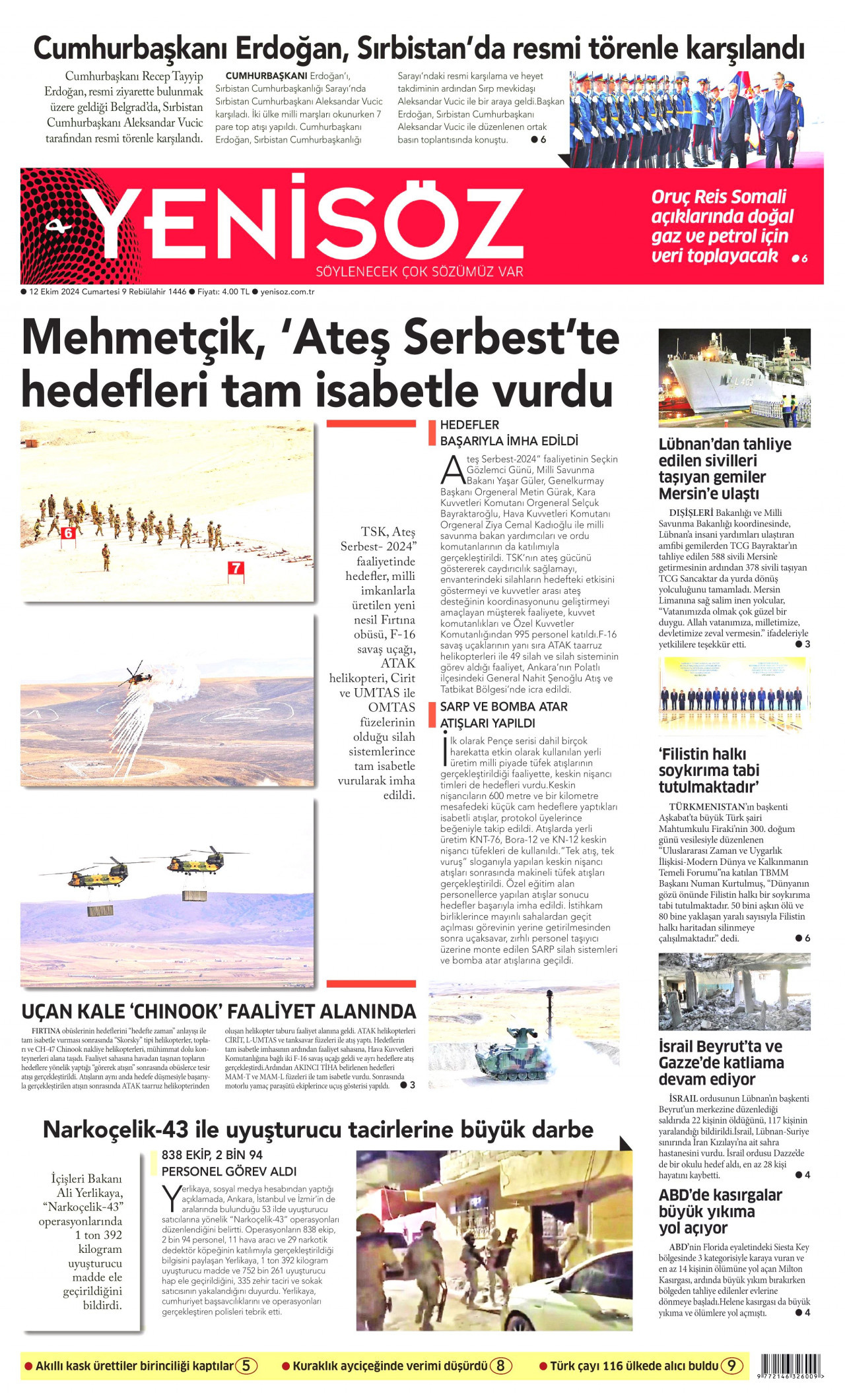 YENİ SÖZ GAZETESİ 12 Ekim 2024 Gazete Manşeti Büyük