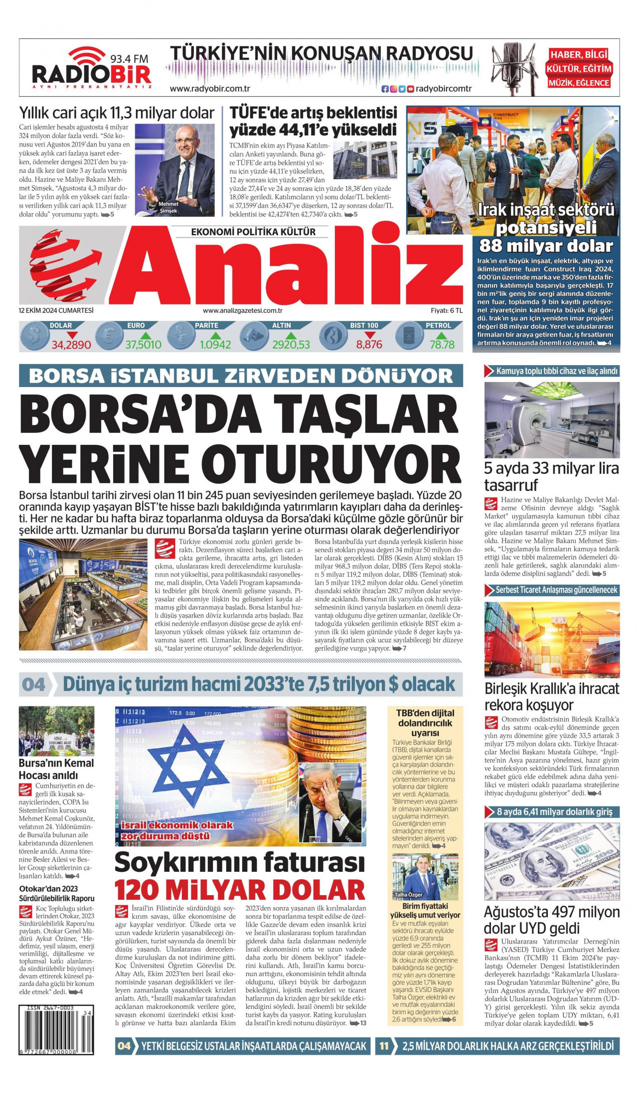 ANALİZ 12 Ekim 2024 Gazete Manşeti Büyük