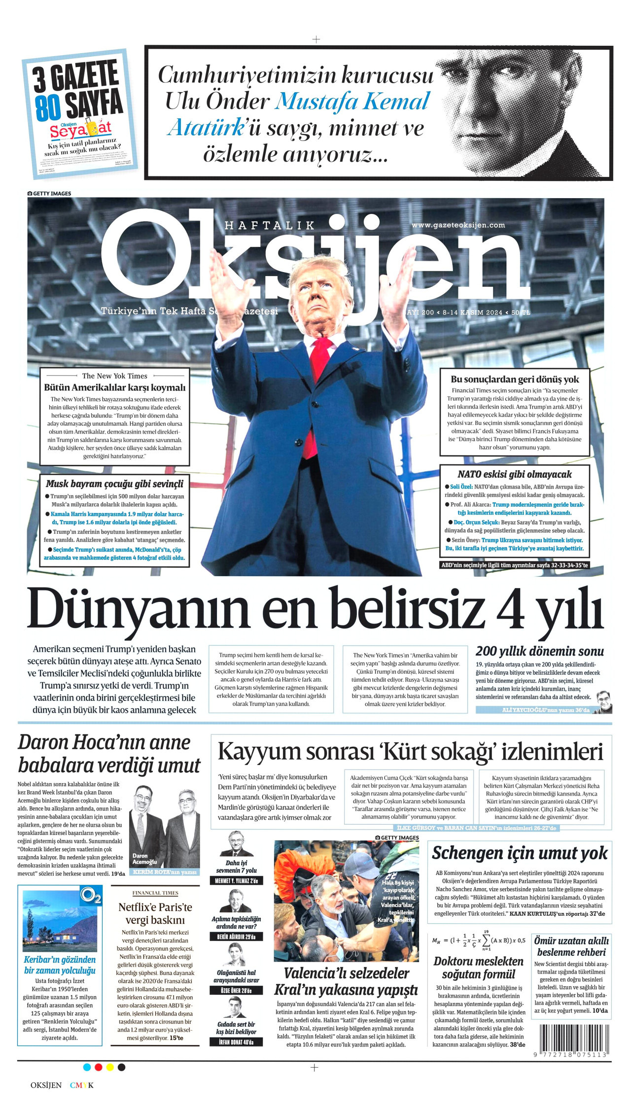 OKSİJEN 8 Kasım 2024 Gazete Manşeti Büyük