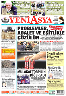 YENİ ASYA 20 Kasım 2024 Gazete Manşeti Küçük