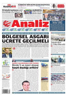 ANALİZ 20 Kasım 2024 Gazete Manşeti Küçük