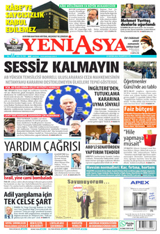 YENİ ASYA 25 Kasım 2024 Gazete Manşeti Küçük