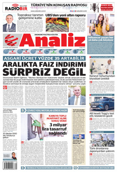 ANALİZ 25 Kasım 2024 Gazete Manşeti Küçük