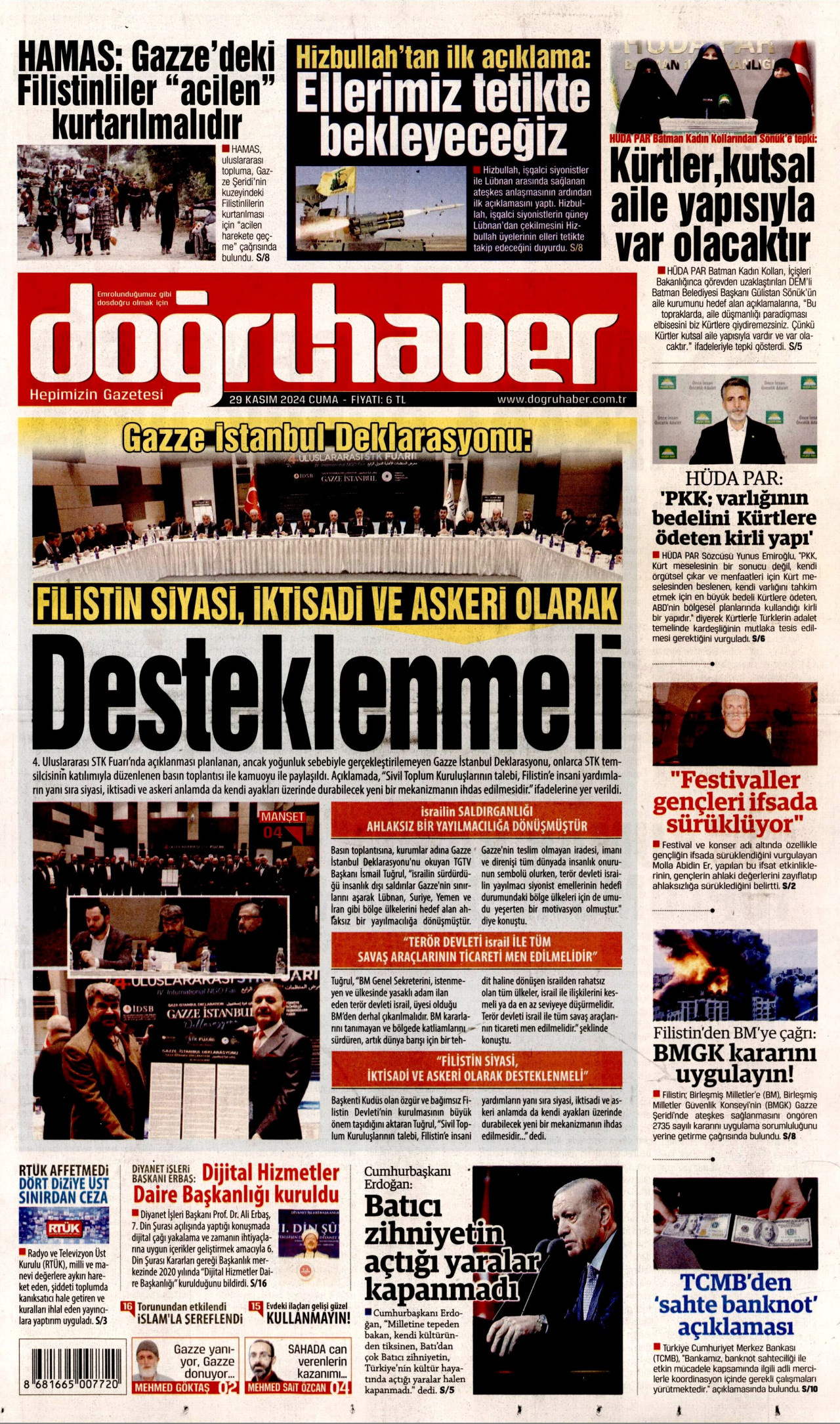 DOĞRU HABER 29 Kasım 2024 Gazete Manşeti Büyük