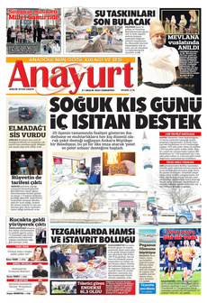 ANAYURT 21 Aralık 2024 Gazete Manşeti Küçük