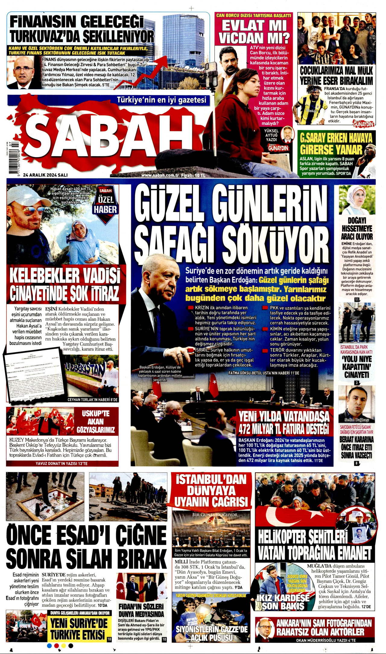 SABAH 24 Aralık 2024 Gazete Manşeti Büyük