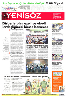 YENİ SÖZ GAZETESİ 26 Aralık 2024 Gazete Manşeti Küçük