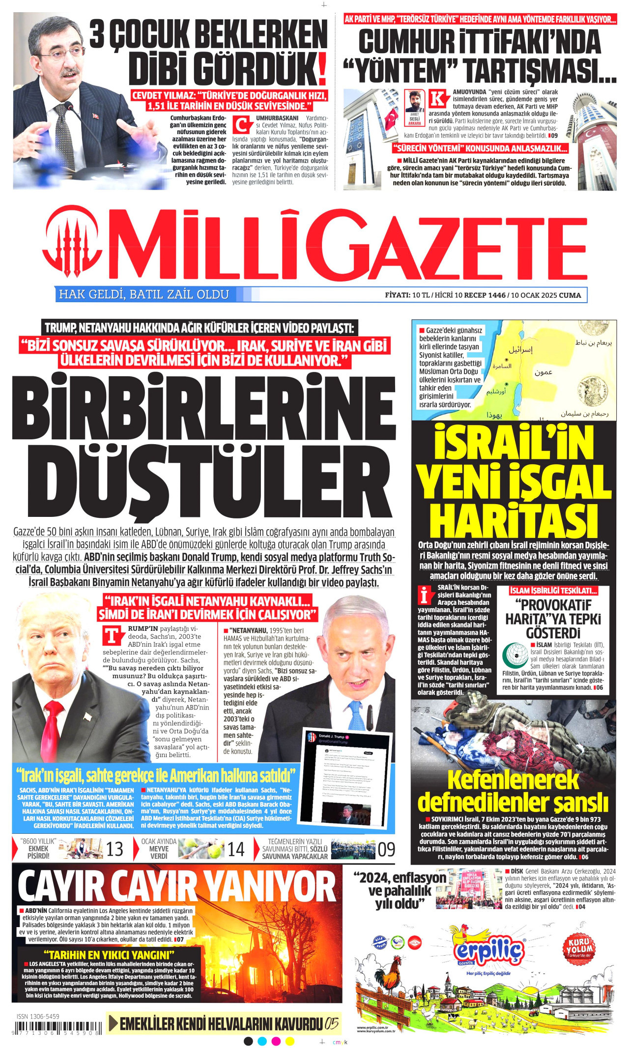 MİLLİ GAZETE 10 Ocak 2025 Gazete Manşeti Büyük