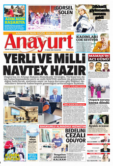 ANAYURT 13 Ocak 2025 Gazete Manşeti Küçük